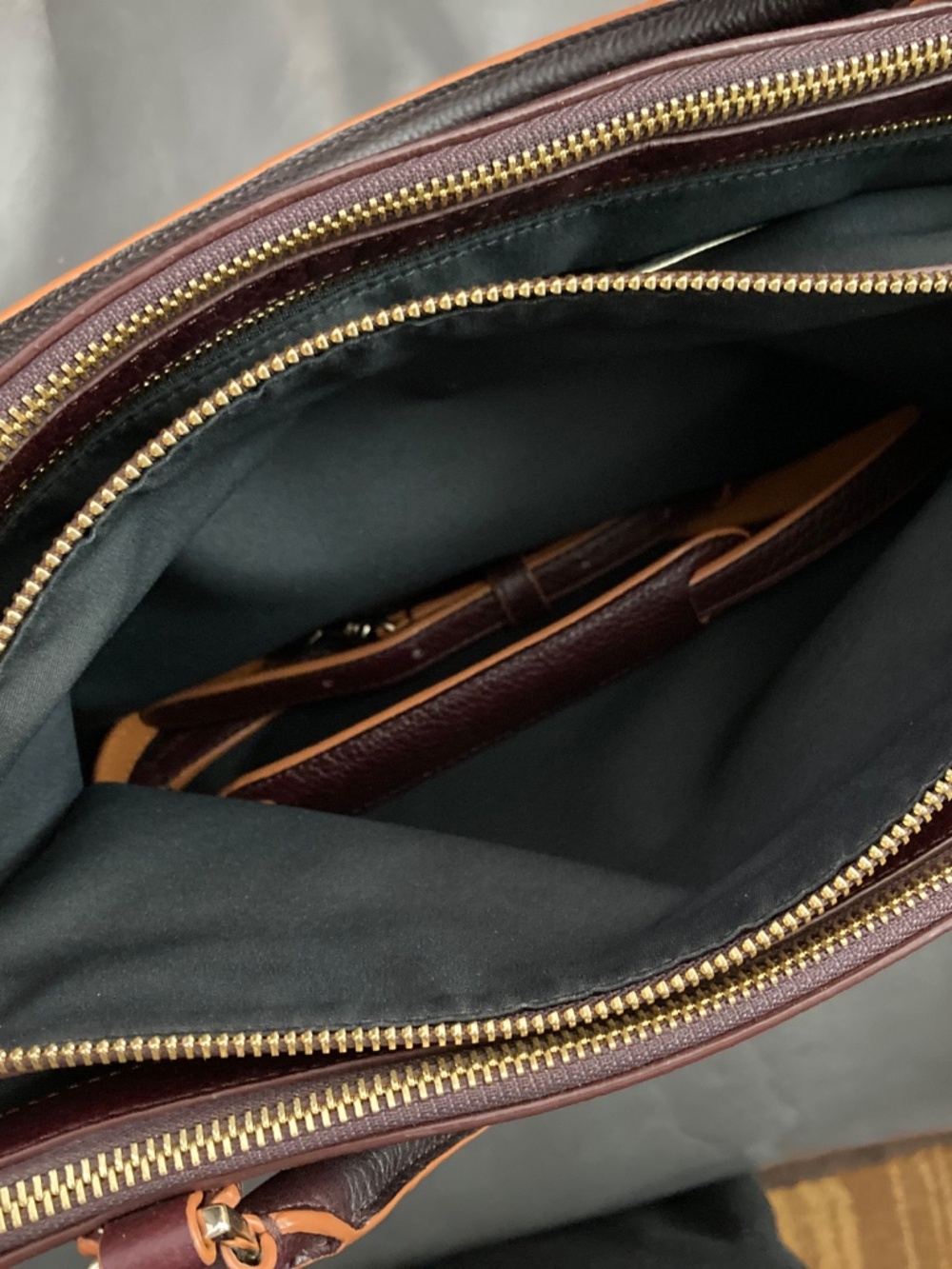 Coach Burgundy and Tan Leather Crossbody Satchel - Picture 8 of 14